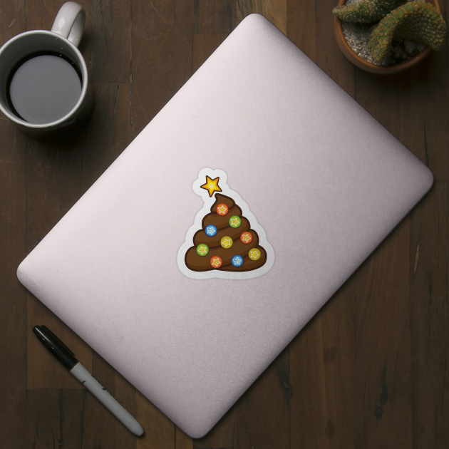 Poop Emoji Christmas Tree by RobiMerch